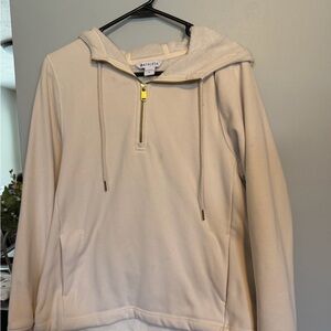 Athleta Beige Cozy Karma 1/4 Zip Hoodie